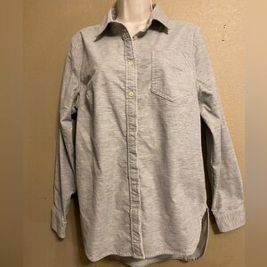 Duluth Trading Women’s Size M Gray Corduroy Button-Up Shirt